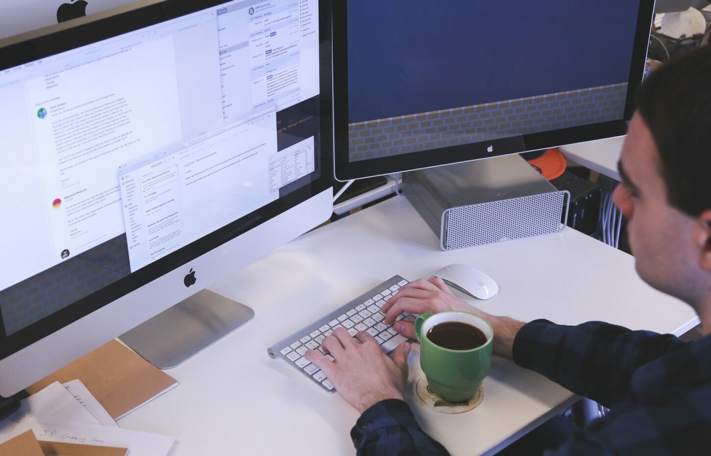 student and learning computer