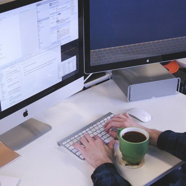 student and learning computer
