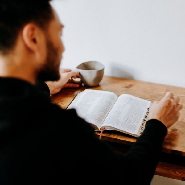 man studying