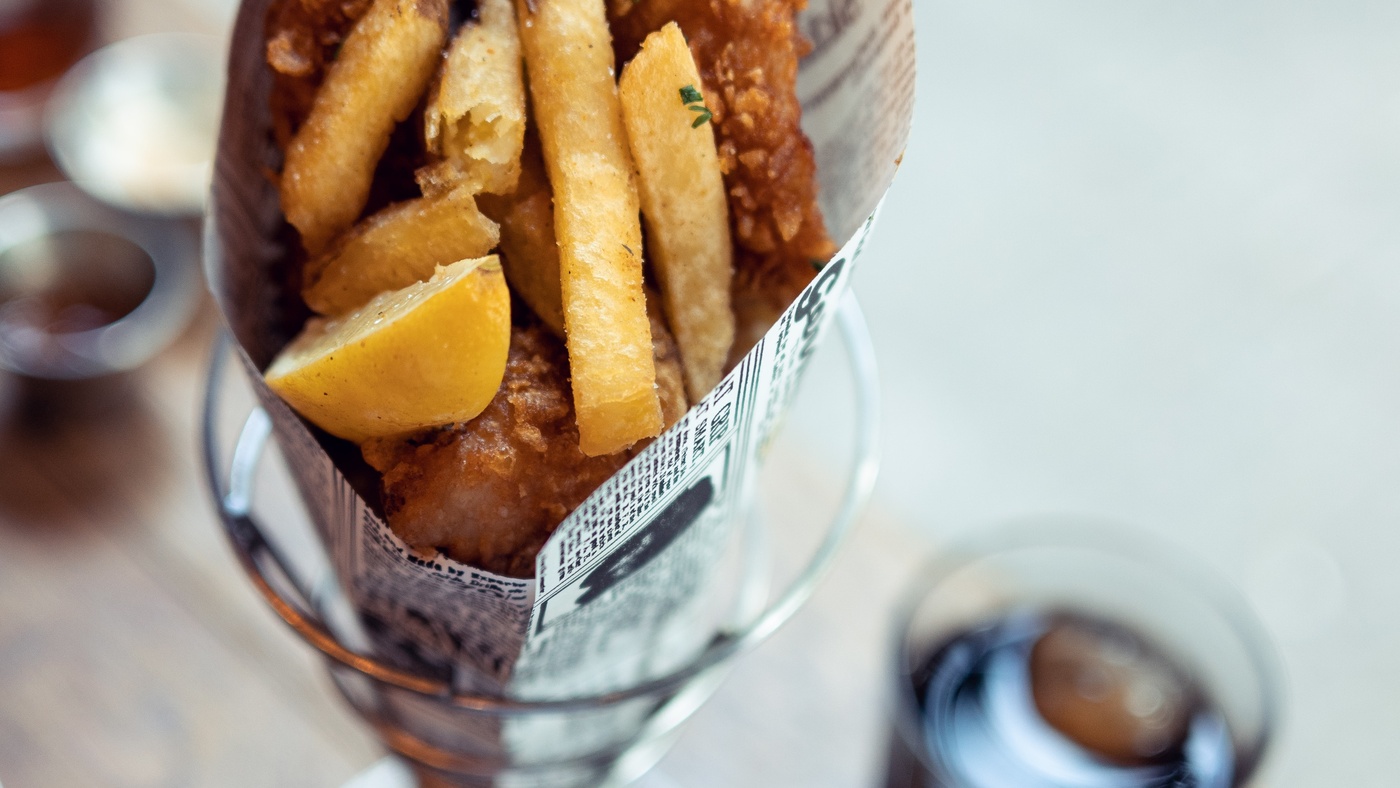 fish and chips in basket
