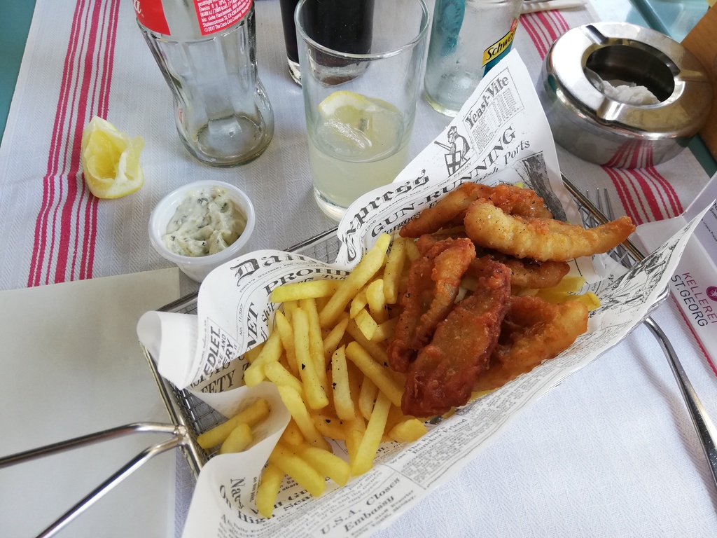 fish and chips in basket