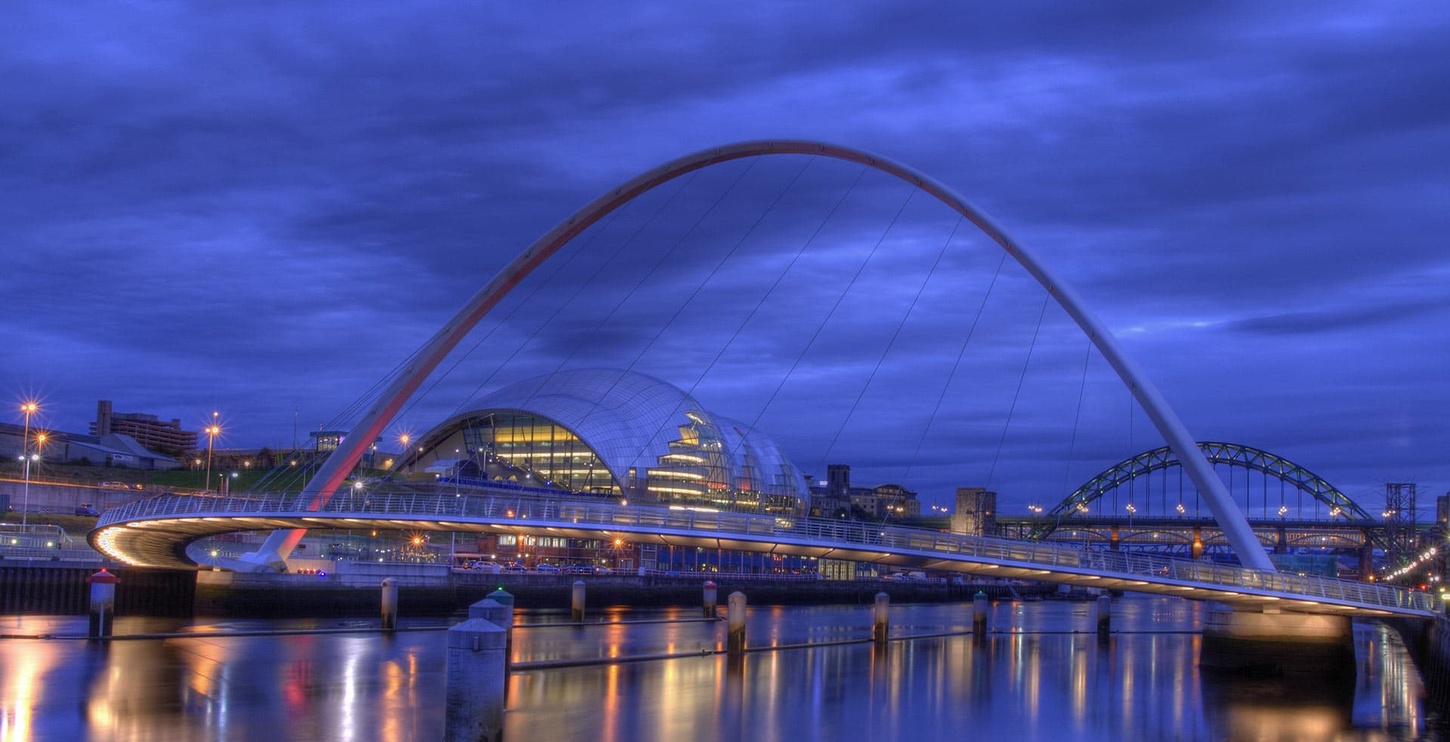 Newcastle bridge at night