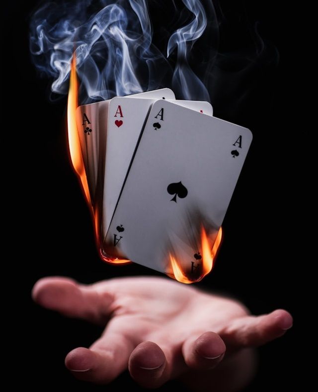 Cards on fire