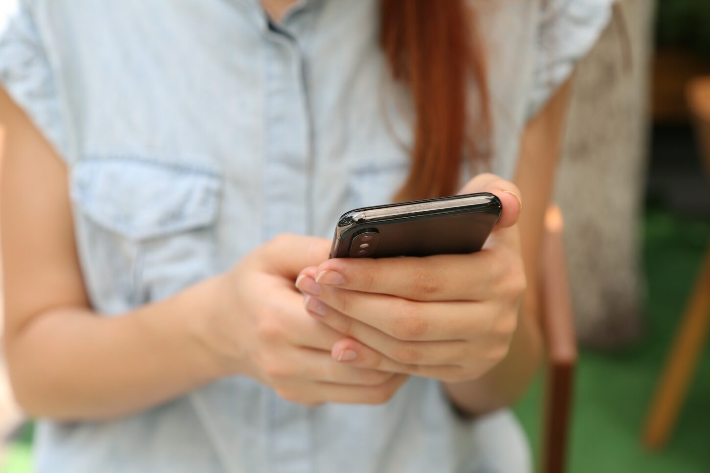 student using phone