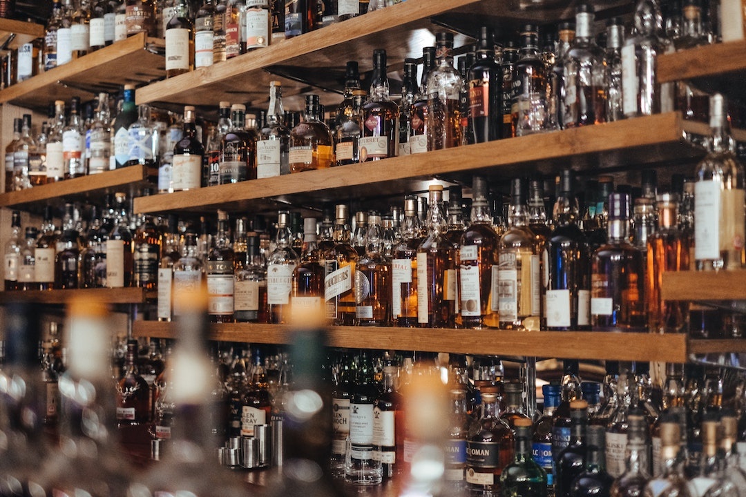 wine cabinet at the bar