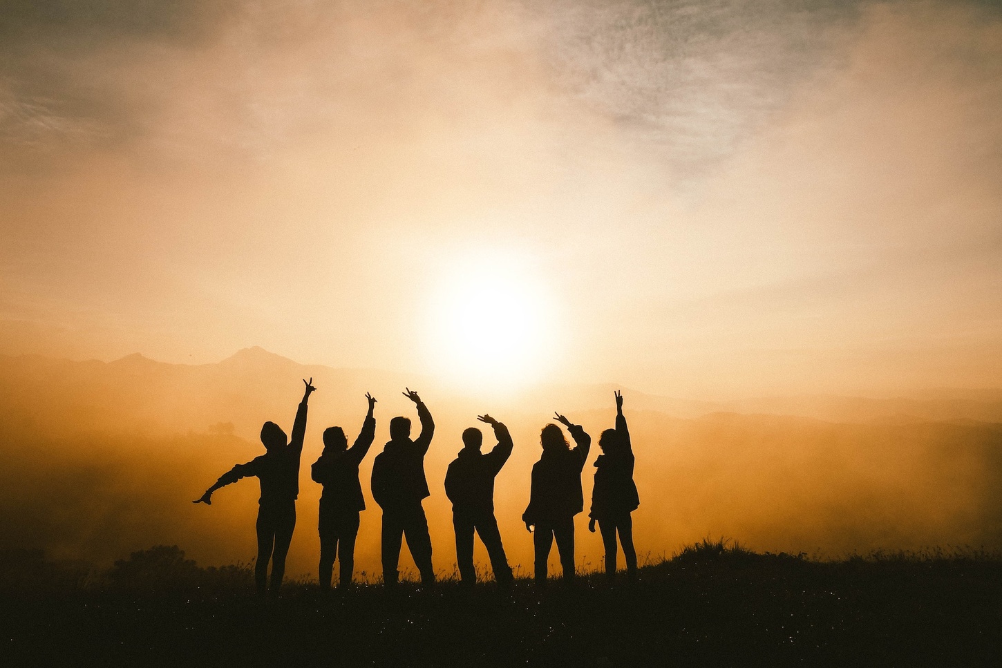 Students greet the dawn