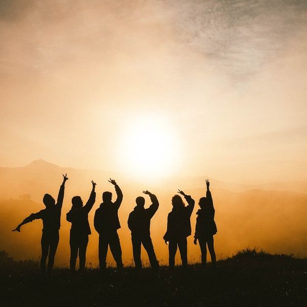 Students greet the dawn