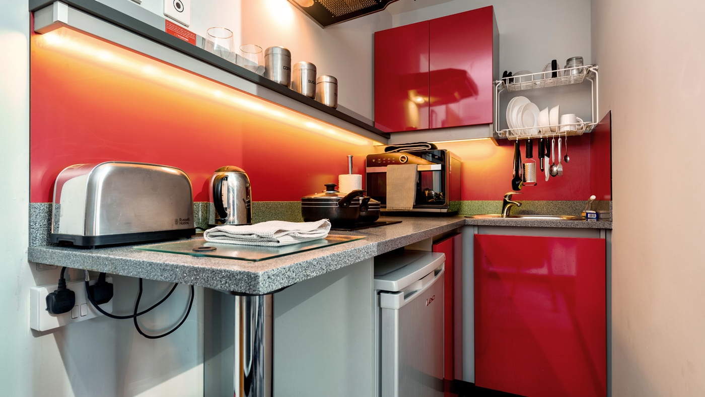 castle street student accommodation cambridge studio kitchen