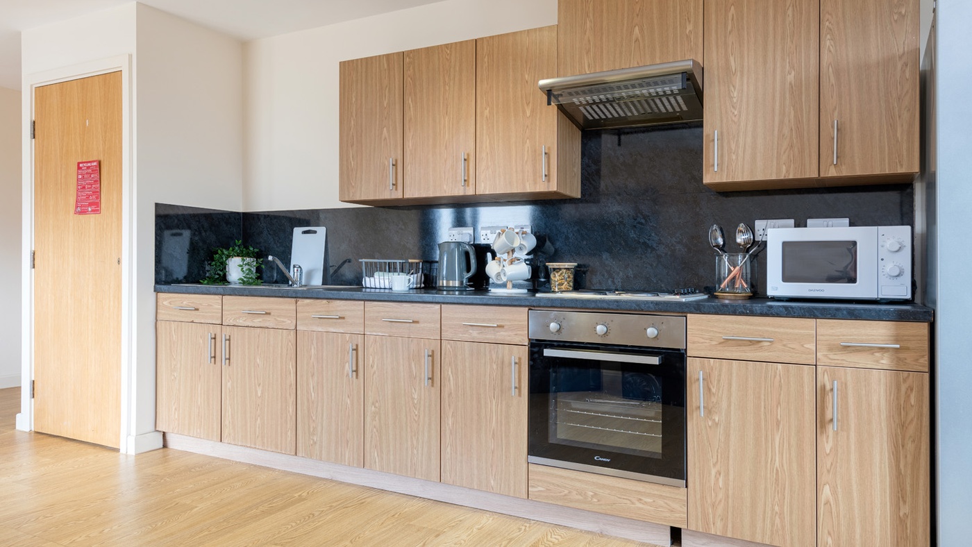athena hall student accommodation ipswich communal kitchen