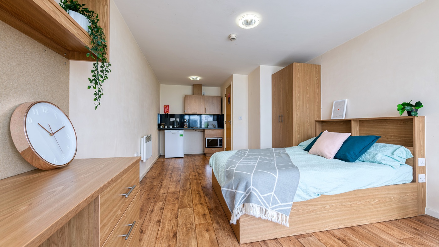 athena hall student accommodation ipswich studio bedroom