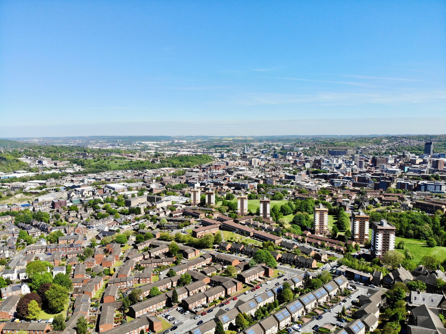 the city from above looking down