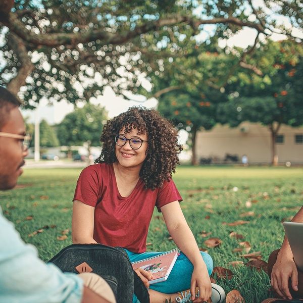 students on grass