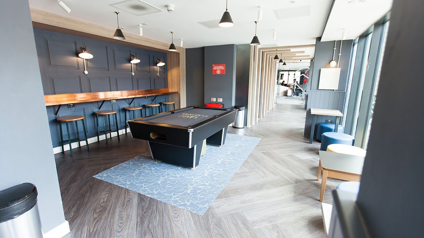 games room in portsmouth student accommodation