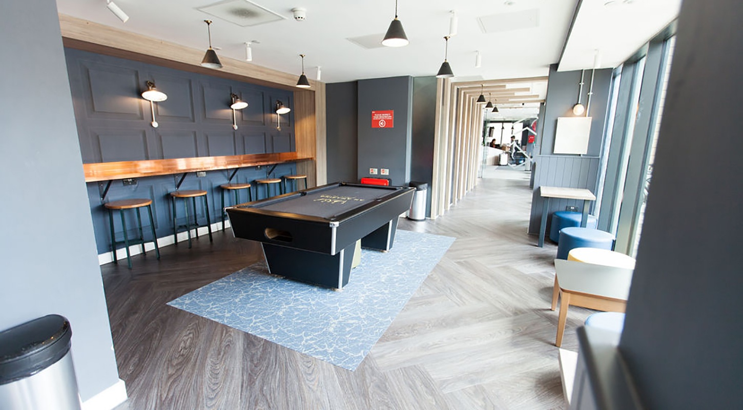 games room in portsmouth student accommodation
