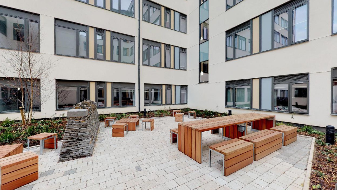 courtyard in cardiff student accommodation
