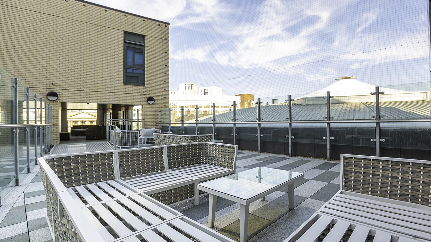 roof terrace in norwich student accommodation