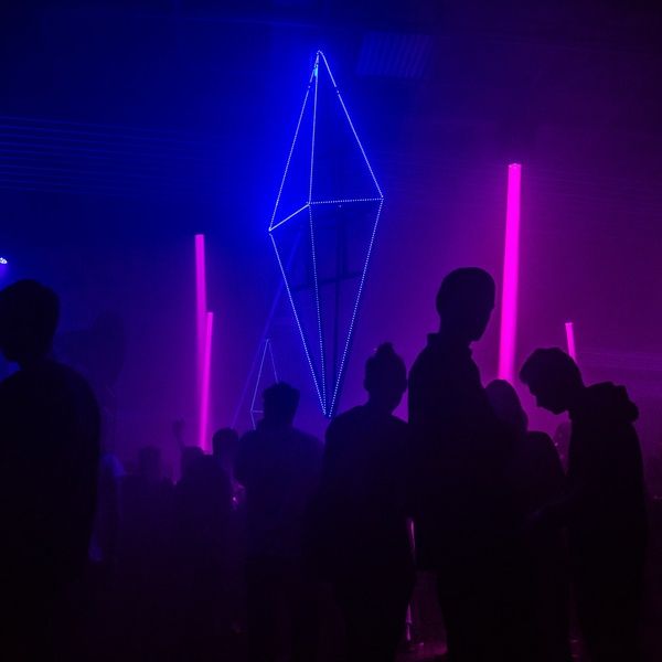 student night with purple lights