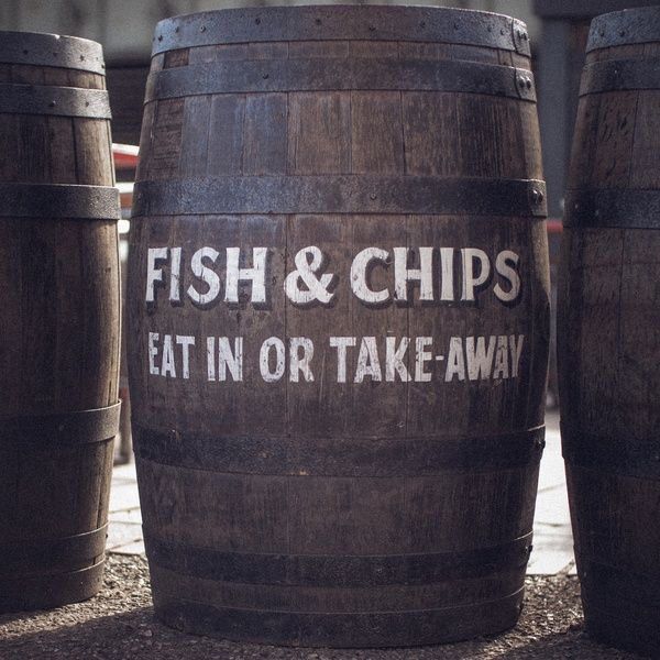 barrel fish and chips sign