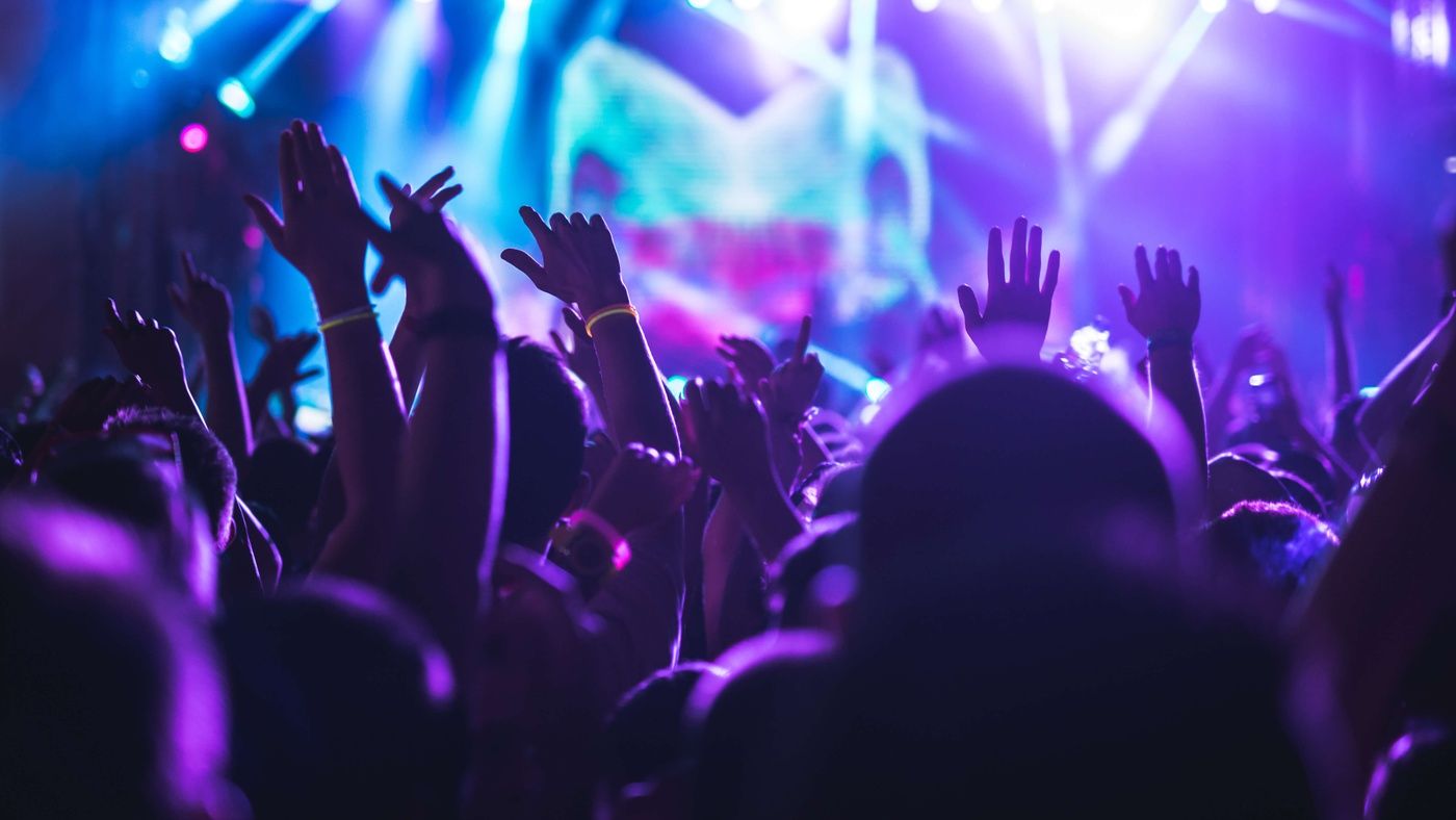 students on a crowded dance floor