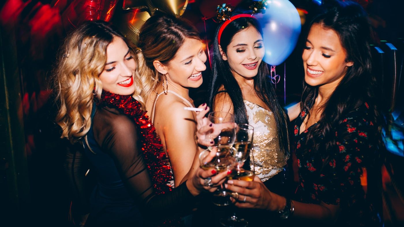 students at party