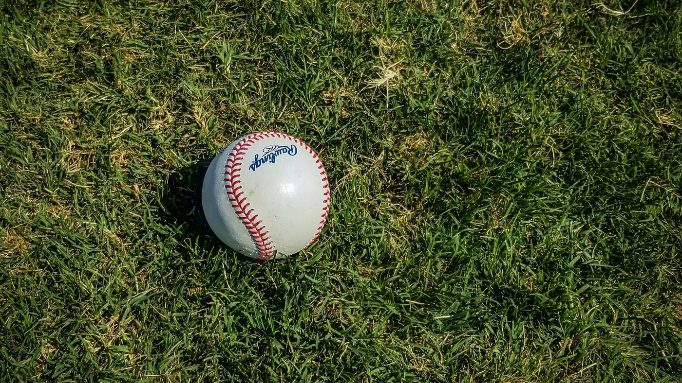 baseball lying in field