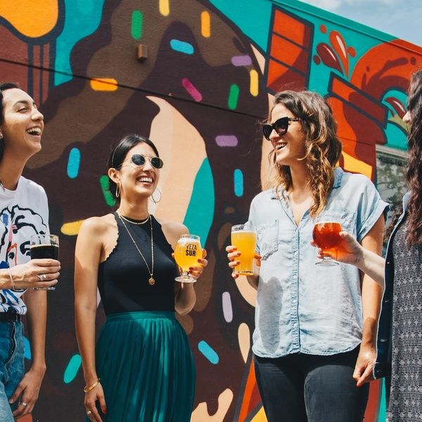 students drinking craft beer