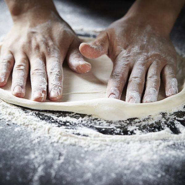 pizza dough being needed