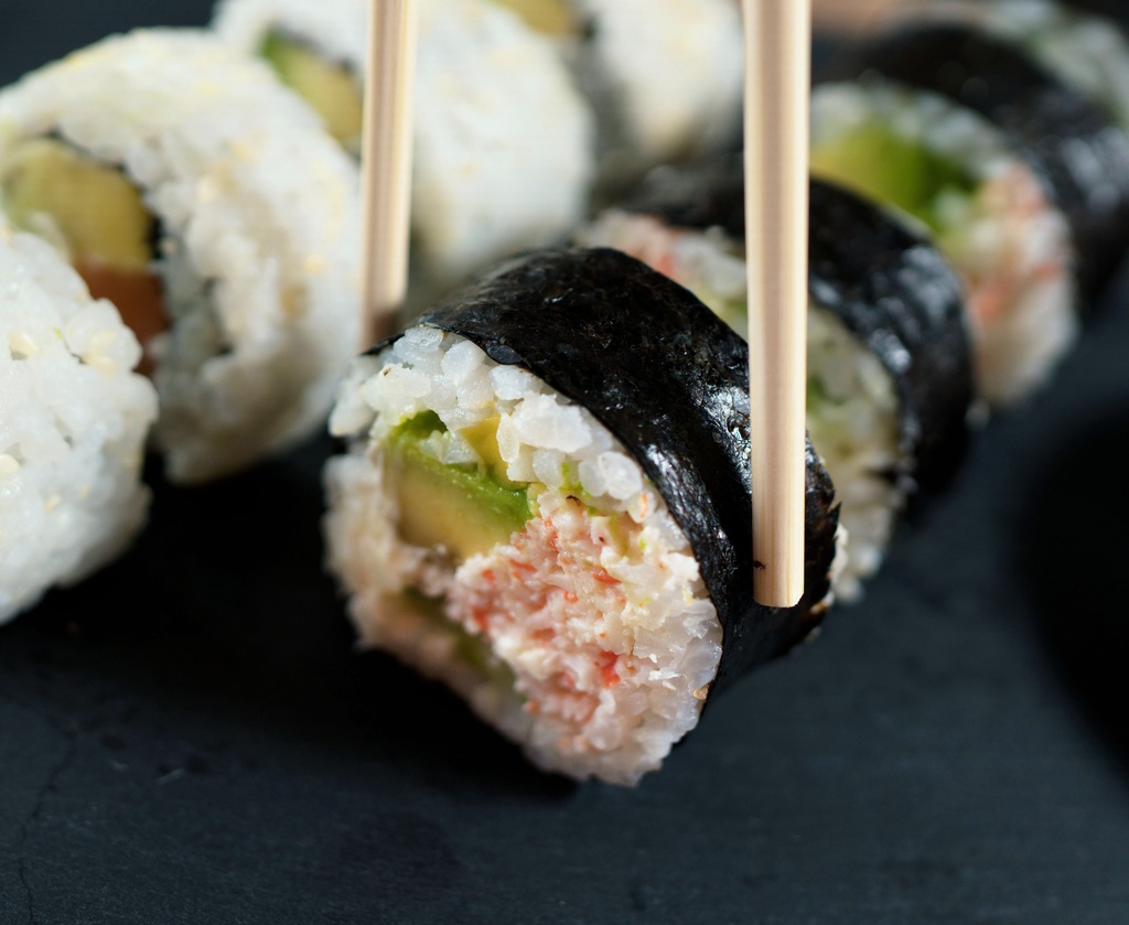 sushi and chopsticks