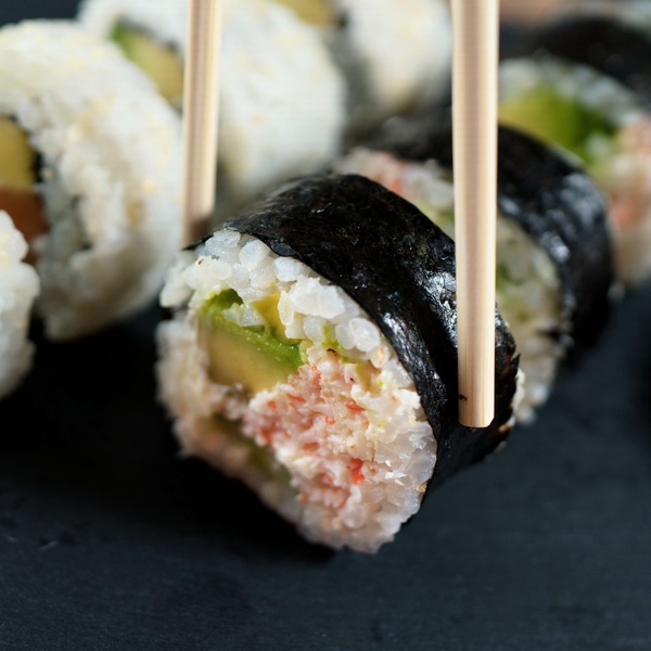 sushi and chopsticks