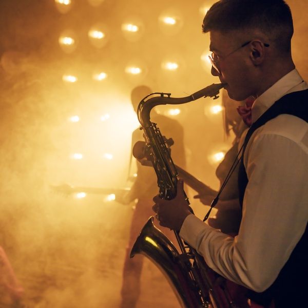 saxophonist in student bar