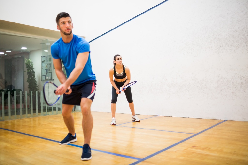 students playing squash