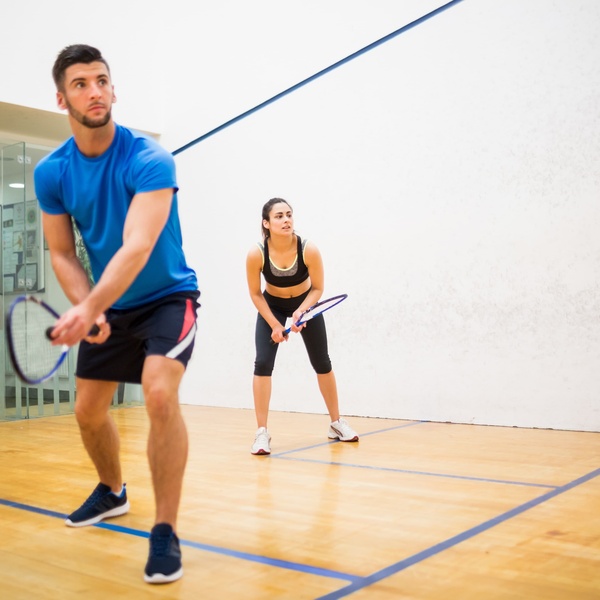 students playing squash
