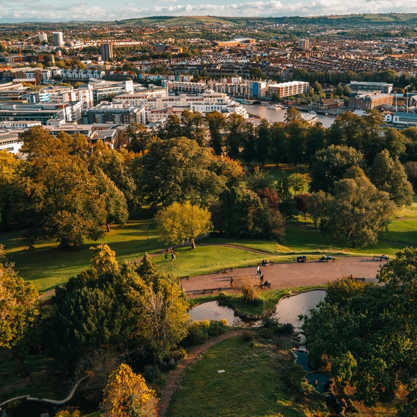 brandon hill Park in Bristol with city view