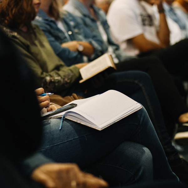 students studying in lecture theatre