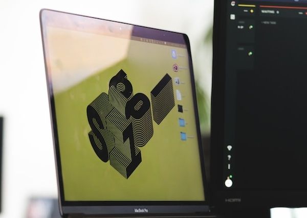 3d design on computer screen