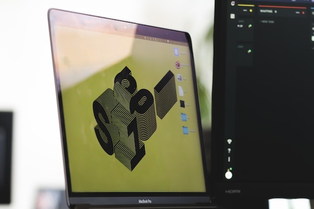 3d design on computer screen