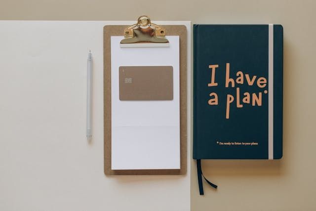 notebook saying i have a plan
